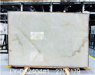 Golden White Onyx Slabs For Interior Decoration Tiles