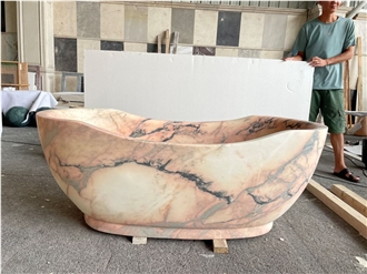 Rosa Calacatta Marble Freestanding Bathtub