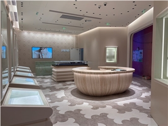 Super White Travertine Reception Table