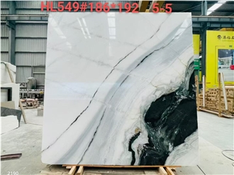 Panda White Marble Slabs Landscape Paintings Stone Slabs