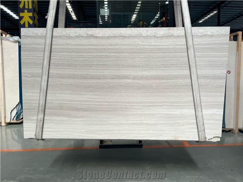 White Wooden Marble Slabs China Serpeggiante Chenille Stone