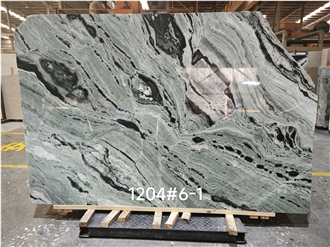 Natural Jade Green Cloud Marble Slabs