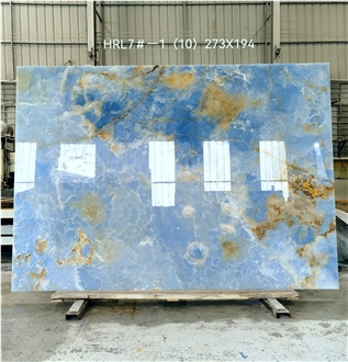 Golden Blue Onyx Slabs Wall Tiles