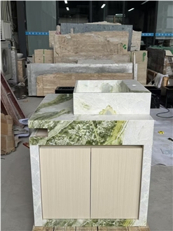 Bathroom Marble Cabinet With  Basin And Drawers