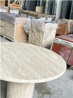 Natural Travertine Round Table