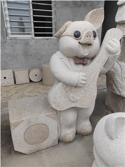 Granite Animal Pig Sculpture