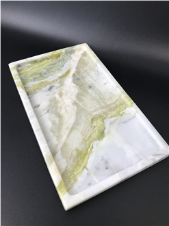 Green Marble Tray For Kitchen Accessories