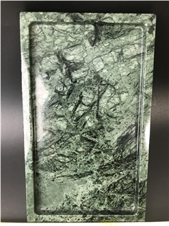 Rectangle Green Marble Serving Tray For Home  Kitchen Accessories