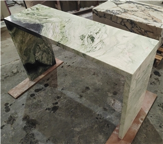 Twill Green Rectangular Console Table For Home Decoration