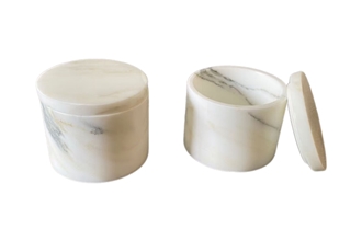 Salt And Sugar Kitchen Canisters In White Marble