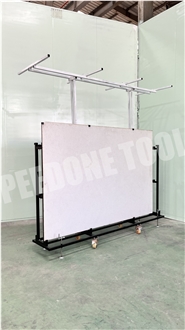 Natural Stone Slab Display Rack With Light And Wheels