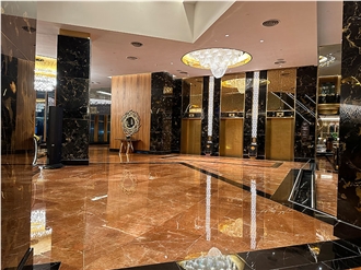 Rojo Coral Marble flooring for East Asia Engineering Projects