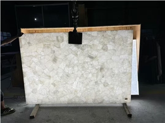 Luxury White Crystal Gemstone Semiprecious Stone Slabs