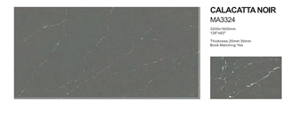 Calacatta Noir Ma3324 Quartz Slabs