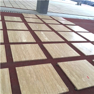 Beige Travertine Stone Wall Cladding Tiles 600X600 Mm