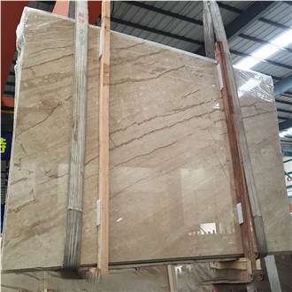 Polished Daino Venato Beige Marble Slab Floor Tile