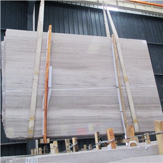 White Wooden Marble Slabs Polished Stone For Wall Flooring