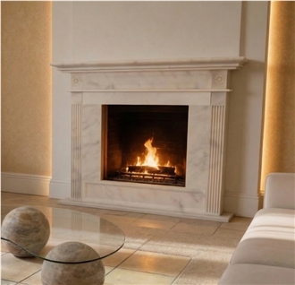 Afyon White Marble Fireplace