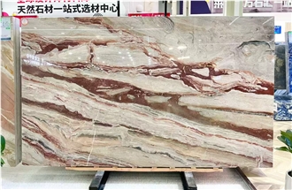 Arabescato Orobico Rosso Marble Slabs