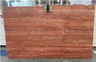 Red Travertine Honed Slabs 18 Mm