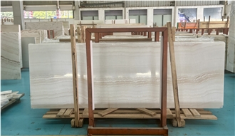 White Tiger Onyx Straight Texture Vein Cut Slabs
