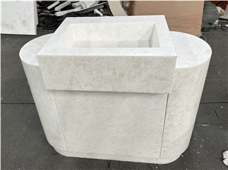 Light Luxury Glacier White Onyx Sink