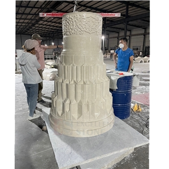 White Rose Marble Mosque Columns Project