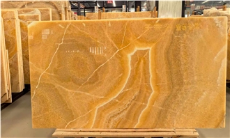 China Resin Yellow Onyx Slabs Polished