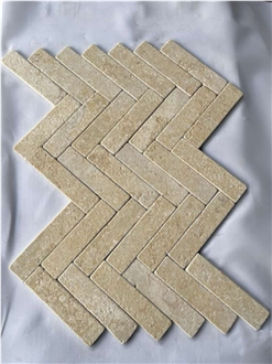 Factory Price Limestone Tumbled Chevron Mosaic Tiles