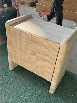 Factory Price Natural Travertine Bedside Table