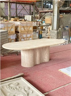 Factory Price Natural Travertine  Table For Interior Using