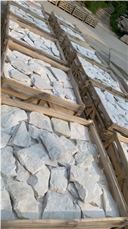 Irregular White Marble Stone Wall Cladding Stones