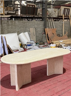 Natural Travertine Table For Decoration