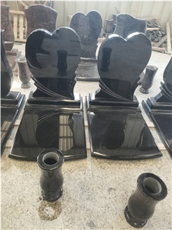 Absolute Black Granite Single Tombstone