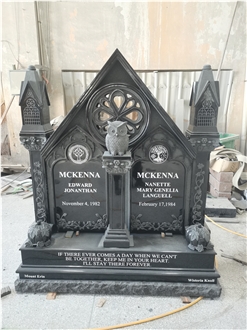 Black Granite Engraved  Headstone