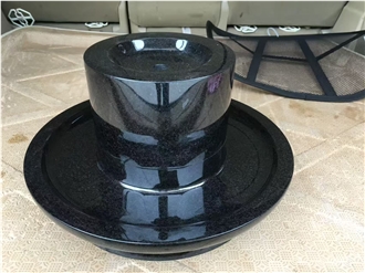 Polished Black Granite Mortar Kitchen Accessories