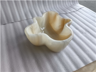 Damghan Green Onyx Flower Shape Wash Basin