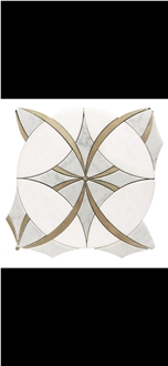 Marble Mosaic Design With Metal For Inner Decoration