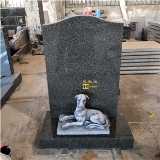 Beida Qing Granite Carved Dog Memorial Headstone