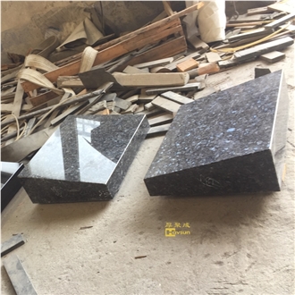 Blue Pearl Granite Plinth Recumbent Desk Headstone