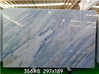 Premium Blue Crystal Marble Slab Cut-To-Size Tiles