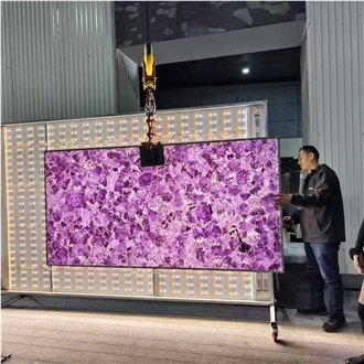 Purple Crystal Amethyst Semiprecious Stone Slabs