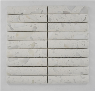 Fluted Asinara Terrazzo Honed Mosaic Tiles