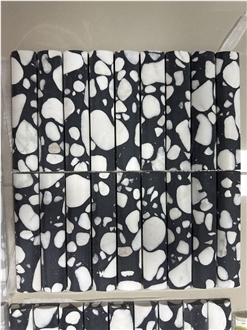 Terra Noir Tipo Piedra Artificial Terrazzo Backsplash Mosaic