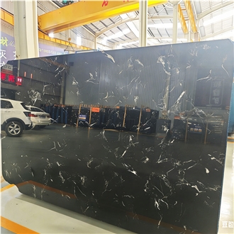 Custom Size Tiles Black White Veined Marble Slab