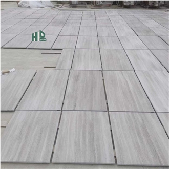 White Wood Grain Marble Slabs 60X60cm Floor And Wall Tile
