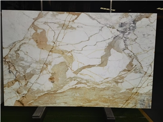 GOLDTOP ODM/OEM Calacatta Gold Marble Slabs For Hotel