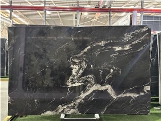 Brazil Polished Cosmic Black Granite Slabs