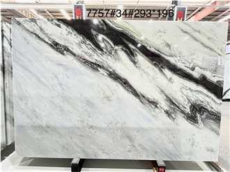 Chinese Panda White Marble Slab With Black Veins Tiles