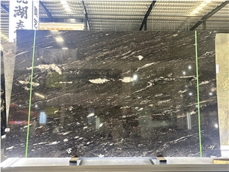 Polished Cosmic Black Granite Slabs